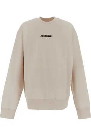 Jil Sander Sweatshirts & Hoodies, Heren, , L, Katoen, Ivoor Sweatshirt met Lange Mouwen Mannen