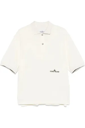 Stone Island Tops, Heren, Wit, M, Heren Polo Shirt