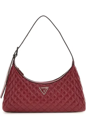 Guess Tassen, Dames, Rood, ONE Size, Gewatteerde schoudertas met ritssluiting