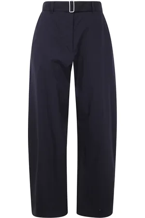 STUDIO NICHOLSON Broeken, Dames, Blauw, S, Broek met ronde pijpen en riem