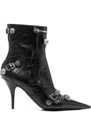 Balenciaga Schoenen, Dames, Zwart, 36 EU, Leer, Zwarte enkellaarsjes met studs