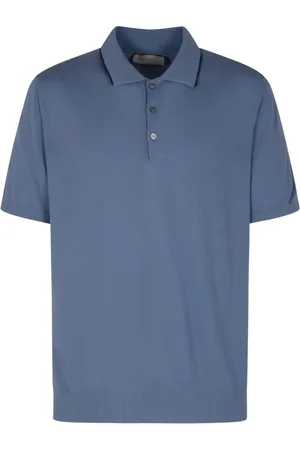 CANALI Tops, Heren, Blauw, XL, Stijlvolle T-shirts en Polos met Punto Calado