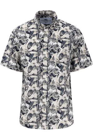 Fynch-Hatton Overhemden, Heren, Veelkleurig, 3Xl, Linnen, Zomer Linnen Prints Shirt