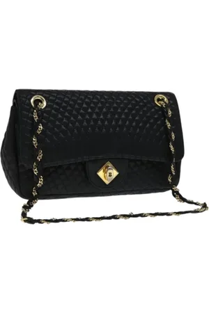 Bally Pre-owned, Dames, Zwart, ONE Size, Leer, Tweedehands leren schoudertassen