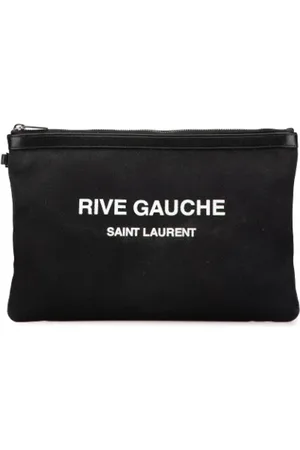 Saint Laurent Pre-owned, Dames, Zwart, ONE Size, Pre-owned Canvas clutches