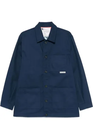 GR10K Jassen, Heren, Blauw, XL, Denim, Gerepliceerde Denim Shirtjas