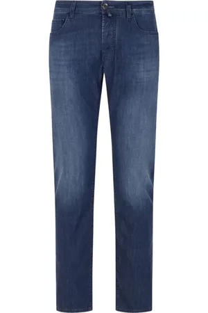 Jacob Cohen Jeans, Heren, Blauw, W36, Katoen, Blauwe Slim Fit Bard Jeans