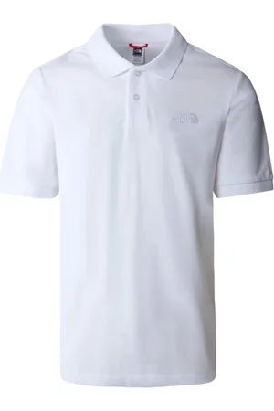 The North Face Tops, Heren, Wit, L, Katoen, Heren Polo Shirt Wit Katoen Lente/Zomer 2024