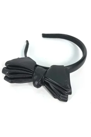 Miu Miu Pre-owned, Dames, Zwart, ONE Size, Leer, Pre-owned Leather hair-accessories