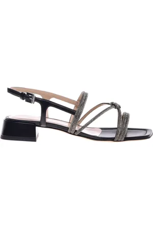 BALDININI Schoenen, Dames, Zwart, 39 EU, rhinestone nappa sandal