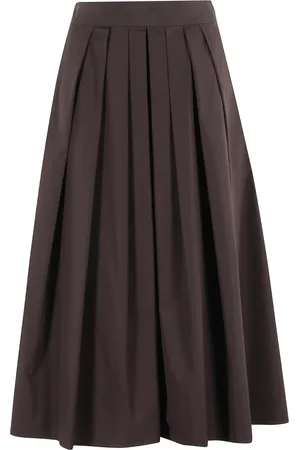 Aspesi Rokken, Dames, Bruin, M, Katoen, Bruine Midi Rok met Zakken