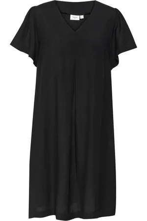 Saint Tropez Kleedjes, Dames, Zwart, L, Zwarte Jurk Kathasz Stijl
