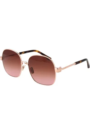Sandro Accessoires, Dames, Geel, ONE Size, Roségoud Ronde Dames Zonnebril