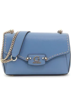 Guess Tassen, Dames, Blauw, ONE Size, Stijlvolle Schoudertas met Stiksels