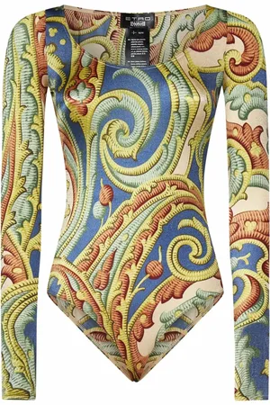 Wolford Tops, Dames, Veelkleurig, M, Wol, Barok Paisley Snap Button Top