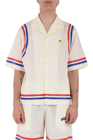 BARROW Overhemden, Heren, , XL, Katoen, Katoenen Overhemd Korte Mouwen Gestreepte Print