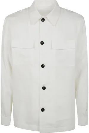 MICHAEL COAL Jassen, Heren, Wit, L, Field Jacket 2 Knopen