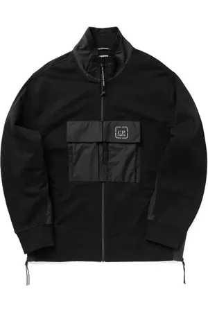 C.P. Company Sweatshirts & Hoodies, Heren, Zwart, M, Katoen, Zwarte Sweatshirt voor Mannen Ss 25
