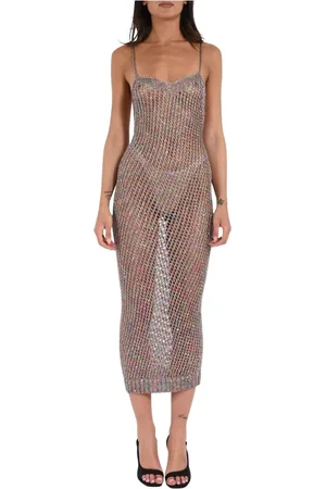 LANEUS Kleedjes, Dames, Veelkleurig, XS, Pailletten, Pailletten Gebreide Maxi Jurk