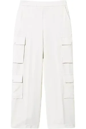 Twin-Set Broeken, Dames, Wit, XS, Wijde Palazzo Broek