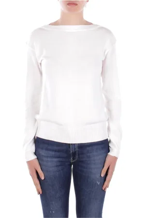 Max Mara Truien, Dames, Wit, S, Katoen, Witte Logo Front Sweater