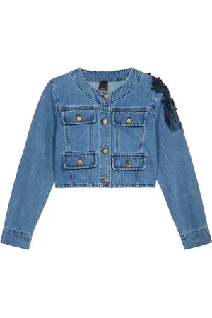 Oltre Jassen, Dames, Blauw, M, Katoen, Spijkerjasje met applicaties
