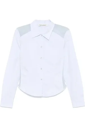 OUR LEGACY Blouses & Shirts, Dames, Blauw, M, Katoen, Blauw Katoenen Cincher Shirt
