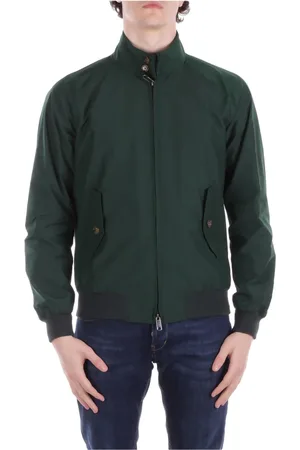 Baracuta Jassen, Heren, Groen, 2Xl, Katoen, Groene jas met rits en knopen