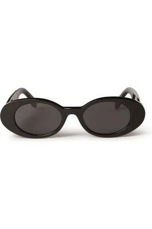 Palm Angels Accessoires, Dames, Zwart, ONE Size, Zwarte ovale zonnebril met UV-bescherming