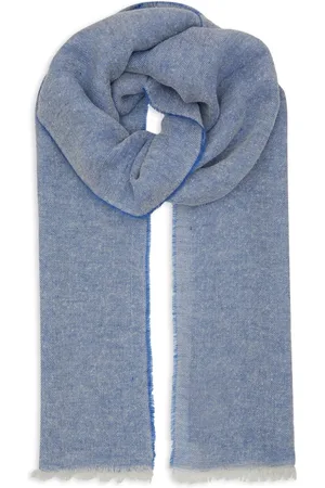 Gallo Accessoires, unisex, Blauw, ONE Size, Linnen, Unisex blauwe zijden en linnen sjaal met effen kleur