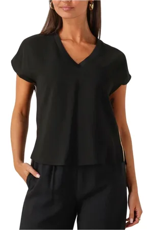 ACCESS FASHION Blouses & Shirts, Dames, Zwart, XL, Polyester, Zwarte Polyester T-shirt voor Vrouwen
