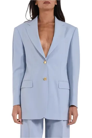 TAGLIATORE Jassen, Dames, Blauw, L, Wol, enkelborstig jasje model j cecily
