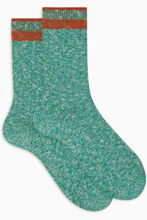 Gallo Ondergoed, unisex, Veelkleurig, S, Katoen, Unisex korte effen groene katoenen sokken met diamantstiksels