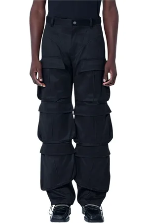 MUGLER Broeken, Heren, Zwart, L, Katoen, Cargo Broek met Meerdere Zakken