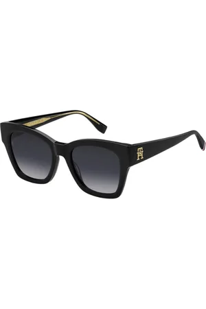 Tommy Hilfiger Accessoires, Dames, Zwart, 52 MM, Zwart/Grijs Getinte Zonnebril