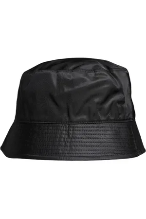 Dolce & Gabbana Accessoires, Heren, Zwart, 58 CM, Katoen, Zwarte katoenen emmerhoed met brede rand