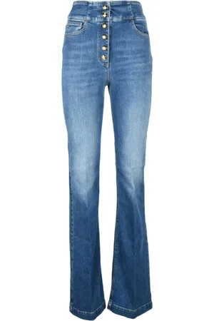 Elisabetta Franchi Jeans, Dames, Blauw, W27, Denim, Denim Jeans met Stretch Stofmix