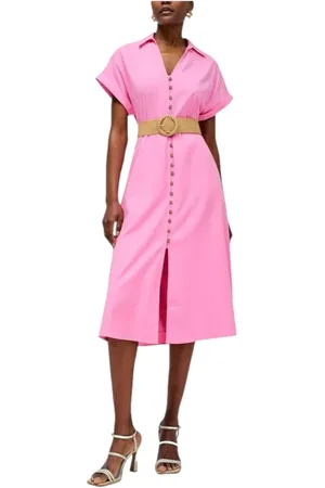 Salsa Kleedjes, Dames, Roze, M, Elegant Shirt Dress