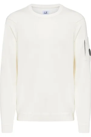 C.P. Company Sweatshirts & Hoodies, Heren, Wit, M, Eiland Crew Neck Gebreide Trui