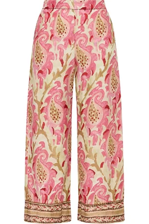 Maliparmi Broeken, Dames, Roze, S, Leer, Mirtle Paisley Broek