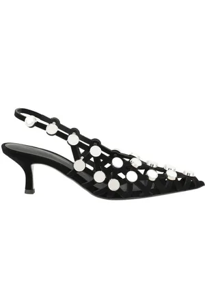 The Attico Schoenen, Dames, Zwart, 36 1/2 EU, Suède, Grid Pumps met Kitten Heel
