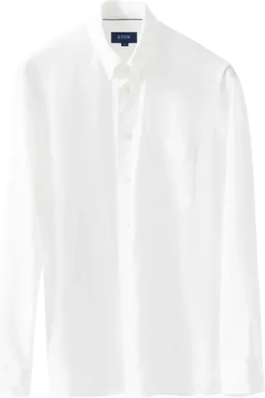 Eton Overhemden, Heren, Wit, L, Wit Overhemd Lange Mouw