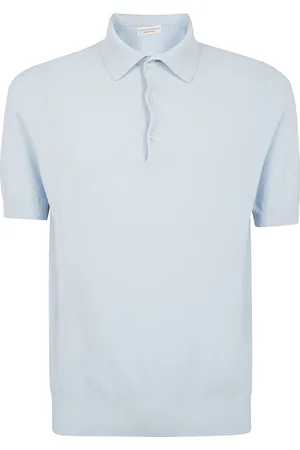 FILIPPO DE LAURENTIIS Tops, Heren, Blauw, M, Rice Stitch Polo Shirt