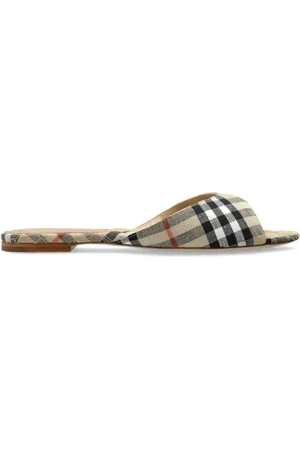 Burberry Schoenen, Dames, , 40 EU, Leer, Gestreepte teenslippers