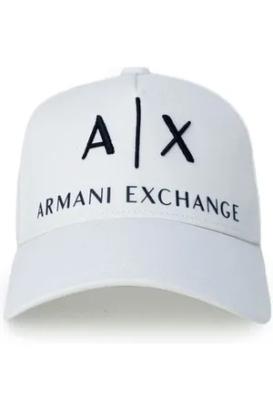 Armani Exchange Accessoires, Heren, Wit, ONE Size, Katoen, Crème Katoenen Heren Visor Hoed