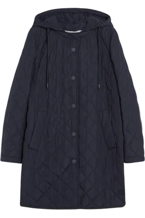 Max Mara Mantels, Dames, Blauw, S, Blauwe gewatteerde lentejas