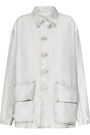 Maison Margiela Jassen, Heren, Wit, M, Denim, Off- Denim Jacket Ss 25