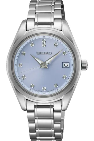 Seiko Accessoires, Dames, Grijs, ONE Size, Classic Quartz 3-hands datum Horloge
