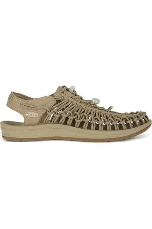 Keen Schoenen, Heren, Bruin, 44 EU, Beige Logo Print Ronde Neus Schoenen