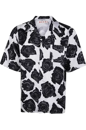 Marni Overhemden, Heren, Zwart, L, Casual korte mouwen overhemd
